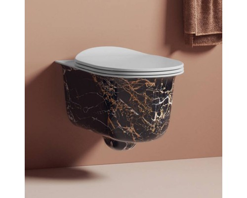 Artceram Chic Унитаз подвесной 38х53см., безободковый, цвет: portoro gold. CHV001 48 00 Artceram Chic Унитаз подвесной 38х53см., безободковый, цвет: portoro gold. CHV001 48 00