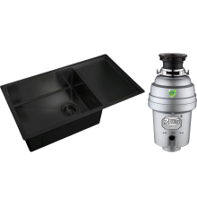 Комплект Мойка кухонная Zorg Light ZL R 780440 GRAFIT + Измельчитель Inox D ZR-38 D