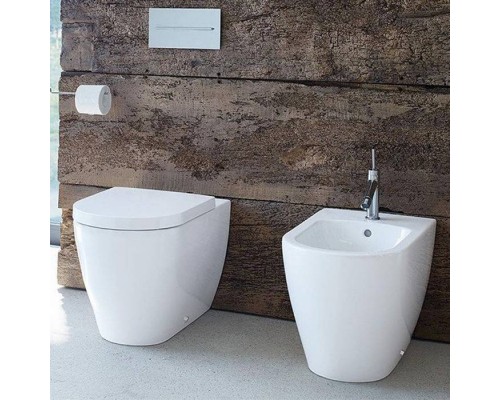 Duravit ME by Starck Унитаз напольный 37x60см., пристенный, включая крепление, сток горизонтальный, 4,5 л., с WonderGliss, цвет: белый. 21690900001