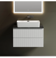 Тумба с раковиной Sancos Snob T 80 см, bianco, столешница черный мрамор, раковина CN5025