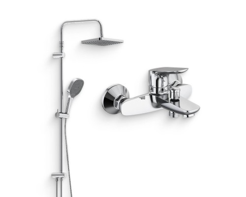 Душевой комплект Смеситель Damixa Jupiter 771000001 хром + Стойка Merkur 940000000 хром