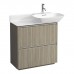 Laufen INO Тумба под раковину 77x35x78см, напольная, 2 ящика, ручки из анодированного алюминия, цвет: светлый вяз. 8.1330.1.000.104.1, 4.0300.2.110.262.1