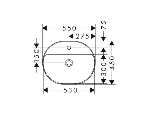 Hansgrohe Xuniva U Раковина 55х45см., 1 отв., встраиваемая, цвет: белый. 60161450 Hansgrohe Xuniva U Раковина 55х45см., 1 отв., встраиваемая, цвет: белый. 60161450