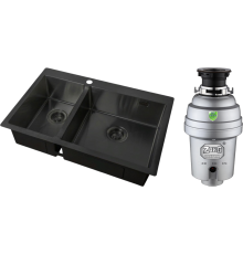 Комплект Мойка кухонная Zorg Light ZL R 780-2-510-R GRAFIT + Измельчитель Inox D ZR-38 D
