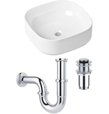 Комплект Раковина Lavinia Boho Bathroom Sink Slim 33311006 + Донный клапан Wellsee Drainage System 182134000 хром + Сифон 182102000 хром