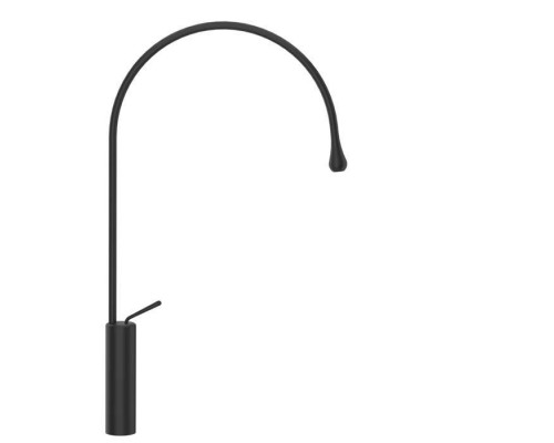 Gessi Goccia Смеситель для раковины на 1 отверстие, излив 387мм R=197, с фиксированным носиком, цвет: black XL. 33811#299