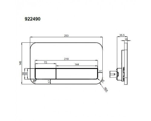 VilleroyBoch ViConnect Клавиша смыва, цвет: белый. 92249068