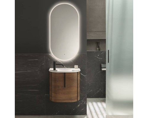 Burgbad Lavo 2.0 Комплект мебели 53х35х49.2см., с 1 отверстием для смесителя слева, 1 дверь, раковина белая, ручка черная, подвесной, цвет: Eiche Dekor Rost. SGCG053LG0227F5056C0001*1