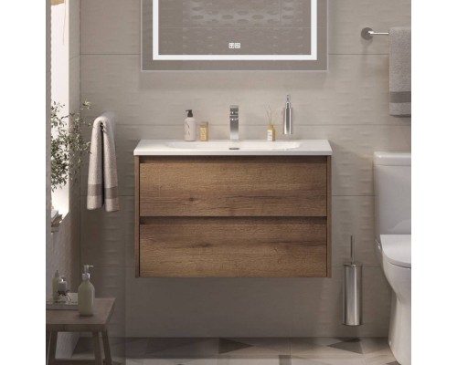 Тумба с раковиной BelBagno Kraft 39 80 rovere tabacco, раковина BB-8099-3-80 Тумба с раковиной BelBagno Kraft 39 80 rovere tabacco, раковина BB-8099-3-80