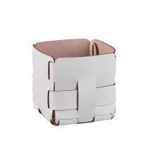 ADJ Корзинка Mini Bottega, 12x12xH13 см., цвет: устричный/пепельная роза. 1013.02/07