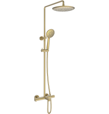 Душевая стойка Vincea Desire VSFS-1D1TBG с термостатом, брашированное золото
