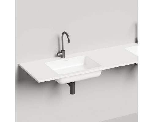 Salini Onda Раковина 180x50см, c 1 отв., c переливом, материал: S-Stone, цвет: белый матовый. 1402202M с 1 отв.