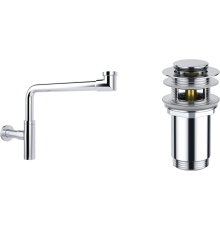 Комплект Wellsee Drainage System 182124001, с донным клапаном с переливом, хром