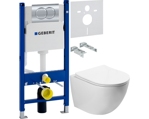 Комплект Унитаз подвесной SantiLine SL-5005 безободковый, с микролифтом + Инсталляция Geberit Duofix Delta 458.149.21.1 с кнопкой смыва, хром + Шумоизоляция 156.050.00.1 Комплект Унитаз подвесной SantiLine SL-5005 безободковый, с микролифтом + Инсталляция Geberit Duofix Delta 458.149.21.1 с кнопкой смыва, хром + Шумоизоляция 156.050.00.1