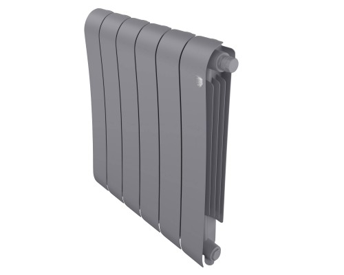 Радиатор биметаллический Royal Thermo Infinity 500 VR80 6 секций, нижнее подключение, silver satin
