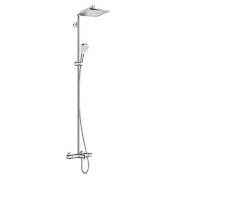 Hansgrohe Crometta E 240 SHP Душевая система 138см, с верхним душем 240х240мм., ручным душем и термостатическим смесителем, цвет: хром. 27298000 Hansgrohe Crometta E 240 SHP Душевая система 138см, с верхним душем 240х240мм., ручным душем и термостатическим смесителем, цвет: хром. 27298000
