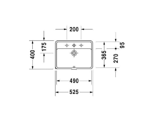 Duravit  Starck 3 Раковина 49х36.5 см, 1 отв., цвет: белый. 0302490000