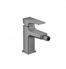 Hansgrohe Metropol Смеситель для биде на 1 отв, с донным клапаном, излив 129мм, цвет: шлифованный черный хром. 32520340