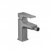 Hansgrohe Metropol Смеситель для биде на 1 отв, с донным клапаном, излив 129мм, цвет: шлифованный черный хром. 32520340