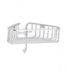 Bertocci Complementi Полка-решетка угловая для душа 22х7х22 см с крючком, подвесной, цвет: хром. 104 0160 0000