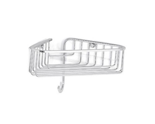 Bertocci Complementi Полка-решетка угловая для душа 22х7х22 см с крючком, подвесной, цвет: хром. 104 0160 0000