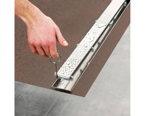 TECE TECElinus Комплект для монтажа дренажного канала 2 в 1, с основой для плитки tile и матовой решеткой steel 90см., цвет: нержавеющая сталь
