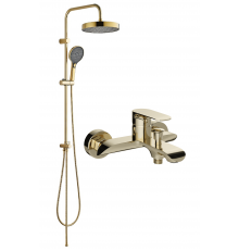 Душевая стойка STWORKI Гётеборг S23180GG со смесителем Копенгаген S42100GG, глянцевое золото