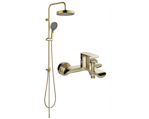 Душевая стойка STWORKI Гётеборг S23180GG со смесителем Копенгаген S42100GG, глянцевое золото