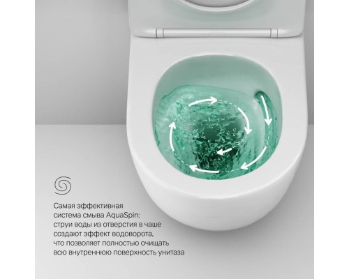 C801900SC Унитаз подвесной AquaSpin с сиденьем микролифт C801900SC Унитаз подвесной AquaSpin с сиденьем микролифт