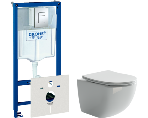 Комплект Унитаз подвесной Ceramicanova Forma CN3009 безободковый + Инсталляция Grohe Rapid SL 38772001 3 в 1 с кнопкой смыва + Шумоизоляция 37131000 Комплект Унитаз подвесной Ceramicanova Forma CN3009 безободковый + Инсталляция Grohe Rapid SL 38772001 3 в 1 с кнопкой смыва + Шумоизоляция 37131000
