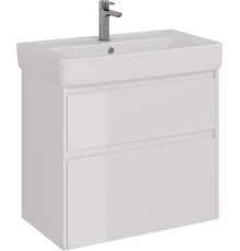 Тумба с раковиной Lemark Combi 80 белая глянцевая
