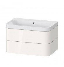Duravit Happy D.2 Plus Тумба подвесная с раковиной 77.5х49х46.8см., без отв., 2 ящика, выпуск и сифон в комплекте, цвет: белый глянцевый. HP4347N2222