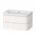 Duravit Happy D.2 Plus Тумба подвесная с раковиной 77.5х49х46.8см., без отв., 2 ящика, выпуск и сифон в комплекте, цвет: белый глянцевый. HP4347N2222