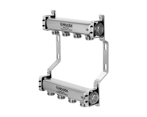 Комплект коллекторов Hoobs, нерж. сталь, без регулировки, 1 х3/4 -4 вых.. HB-INCGK-814504