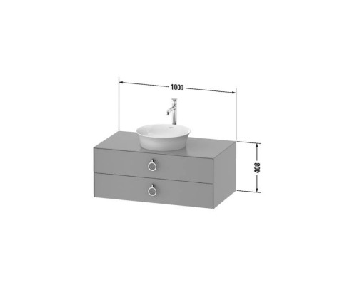 Duravit White Tulip Тумбочка подвесная 100x55х40.8см., раковина, 2 ящика с ручкой, цвет: белый высокоглянцевый. WT499108585,  2362430079