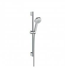 Hansgrohe Crometta Vario Душевой набор: штанга 65см., ручной душ 100, 3jet (Rain, Turbo Rain, массажная), шланг, цвет: белый/хром. 26651400