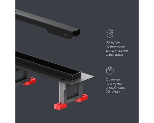 W01SC-S11-060-05BM Трап для душа линейный, универсальный затвор Slim line, 60 см W01SC-S11-060-05BM Трап для душа линейный, универсальный затвор Slim line, 60 см