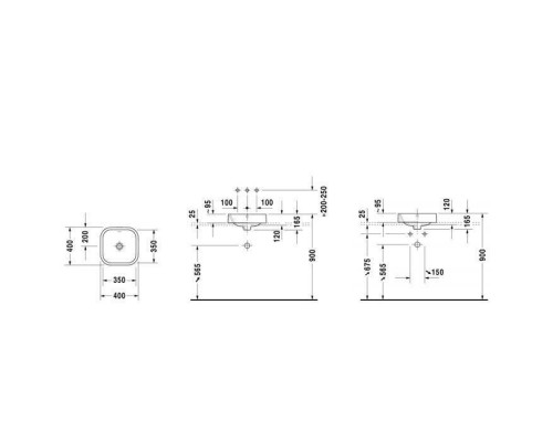 DURAVIT Happy D.2 Раковина 40х40 см, без отв., цвет: белый. 2314400000