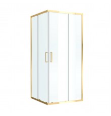 Душевой уголок BelBagno Luce LUCE-A-2-90-P-ORO 90х90 см, профиль золото, стекло рифленое