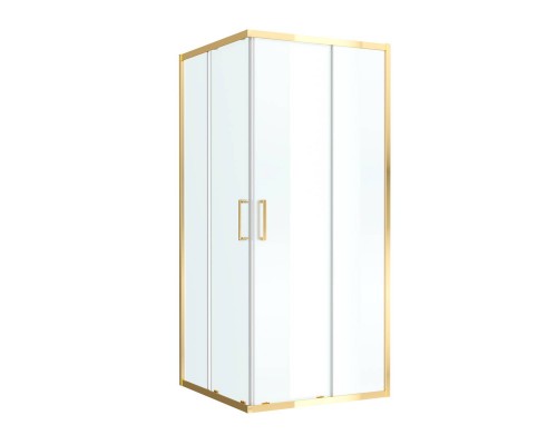 Душевой уголок BelBagno Luce LUCE-A-2-90-P-ORO 90х90 см, профиль золото, стекло рифленое