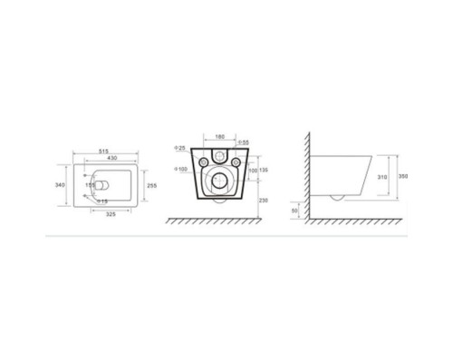 TECEspring S Комплект: Унитаз подвесной Regular, безободковый, смыв Torando flush, сиденье Slim с микролифтом и быстрым снятием, цвет: белый. 9700996