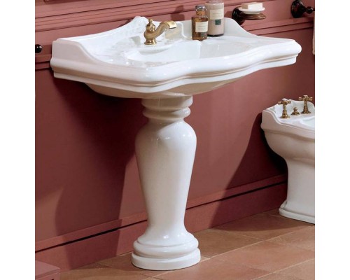 Azzurra Jubilaeum Раковина со спинкой 110x62 см, 1 отв., цвет: Bianco lucido. JULP1106200MBI (JUB200/110 bi))*1