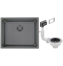 Alv 1122673 Kombino 50 Mon Ant Мойка U, r15, 1 чаша, 1 мм, SAT, 3½ 542х442х195 мм+выпуск шк 600 1122673