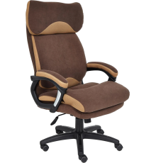 Кресло руководителя TetChair Duke, флок коричневый 6, ткань бронза TW-21