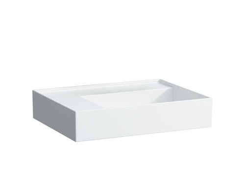 Laufen Kartell Раковина 60х46х12 см, без отв., без перелива, полка слева, цвет: белый. 8.1033.5.000.112.1