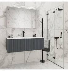 TW Shape комплект подвесной мебели 122х52см, с раковиной, с 1 выдвиж. ящиком с механизмом push-to-open, цвет: серый матовый RAL7016. SHAP120-G+548001*1