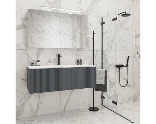 TW Shape комплект подвесной мебели 122х52см, с раковиной, с 1 выдвиж. ящиком с механизмом push-to-open, цвет: серый матовый RAL7016. SHAP120-G+548001*1