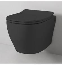 Artceram TEN Унитаз подвесной, 52х36см, безободковый, с крепежом, цвет: черный матовый. TEV006 17 00