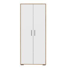 Шкаф для одежды DIWO Кострома, 80x191х52 см, двухдверный, белый, дуб вотан, ручка черная