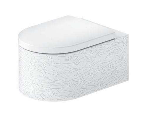 Duravit Millio Унитаз подвесной, 37х57см.,  декор Pattern, крепление в компл., цвет: белый шелковисто-матовый. 250609FF
